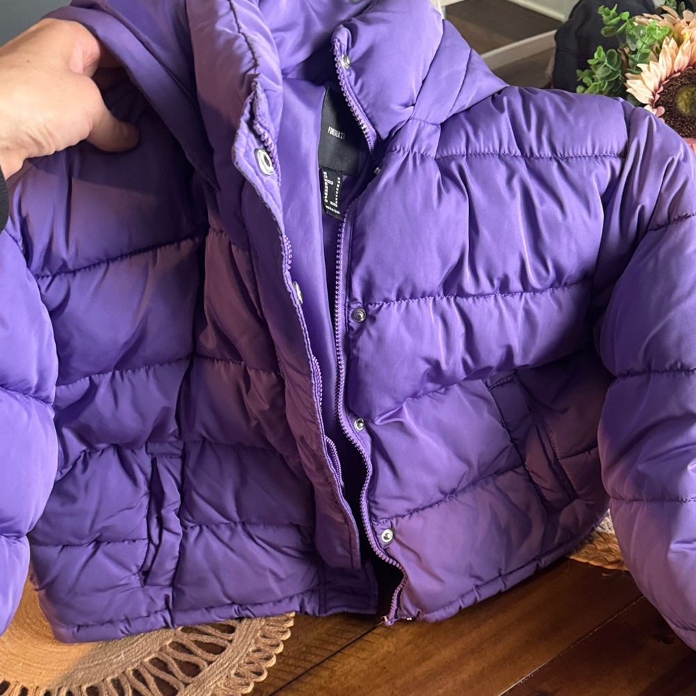 Forever 21 Vibrant Purple Kids Puffer Jacket
